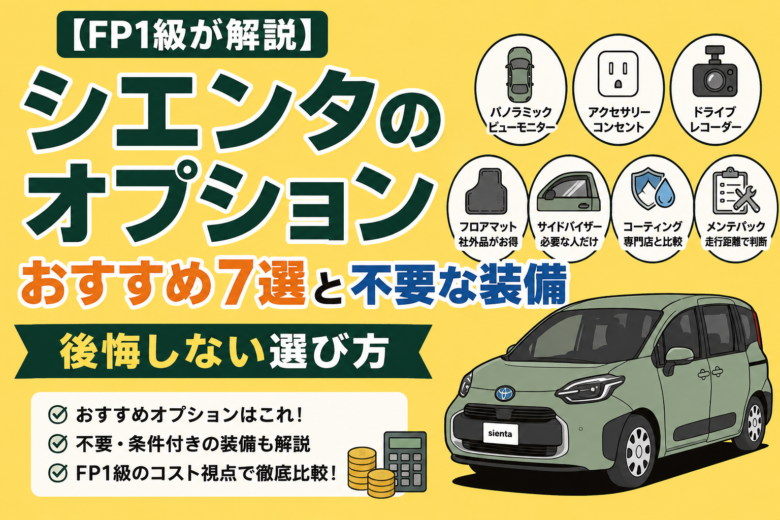 シエンタのおすすめオプション7選と不要な装備をFP1級が解説