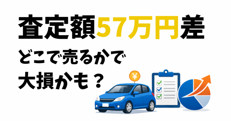 車査定で57万円差が出た比較イメージ