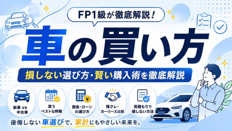 車の買い方ガイド｜新車と中古車の選び方、購入時期、ローン比較、残価設定ローンの注意点をFP1級が解説